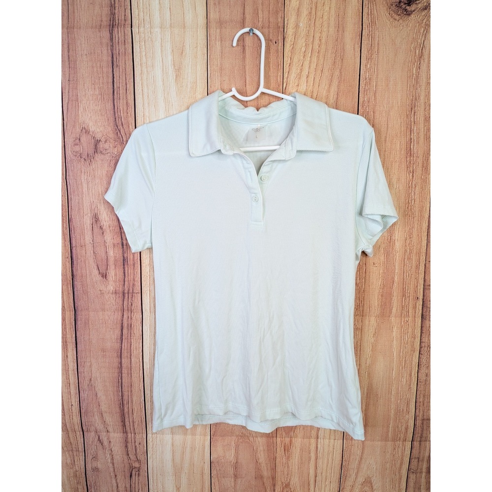 CALIA Womens Short Sleeve Golf Polo Shirt Size Large Mint Green
